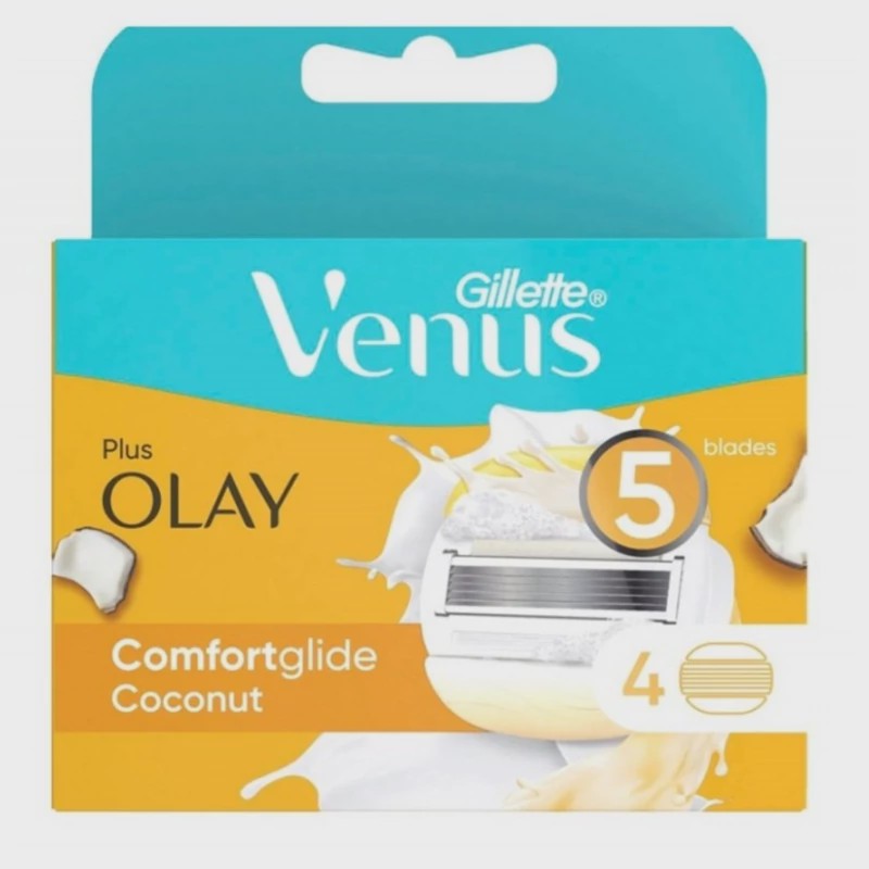 پک دو بسته ای یدک خودتراش ونوس اولای مدل COMFORTGLIDE COCONUT بسته 4 عددی
