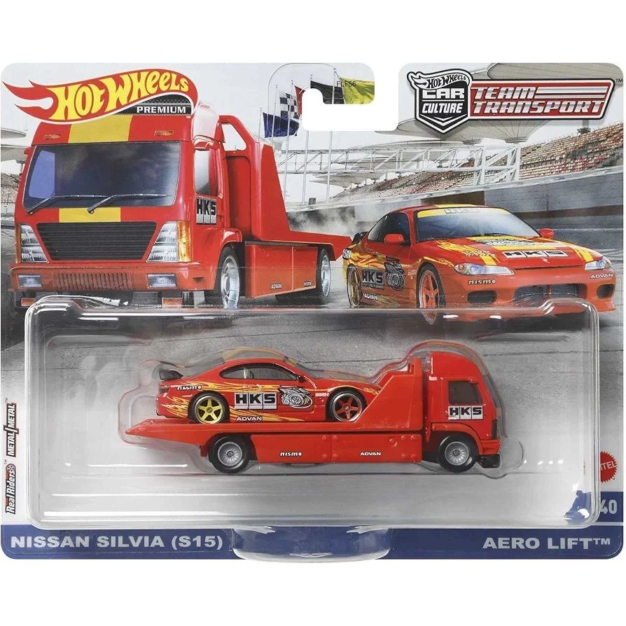 ماکت هات ویلز پرمیوم نیسان سیلویا S15 و Aero Lift سری Team Transport مقیاس 1 64