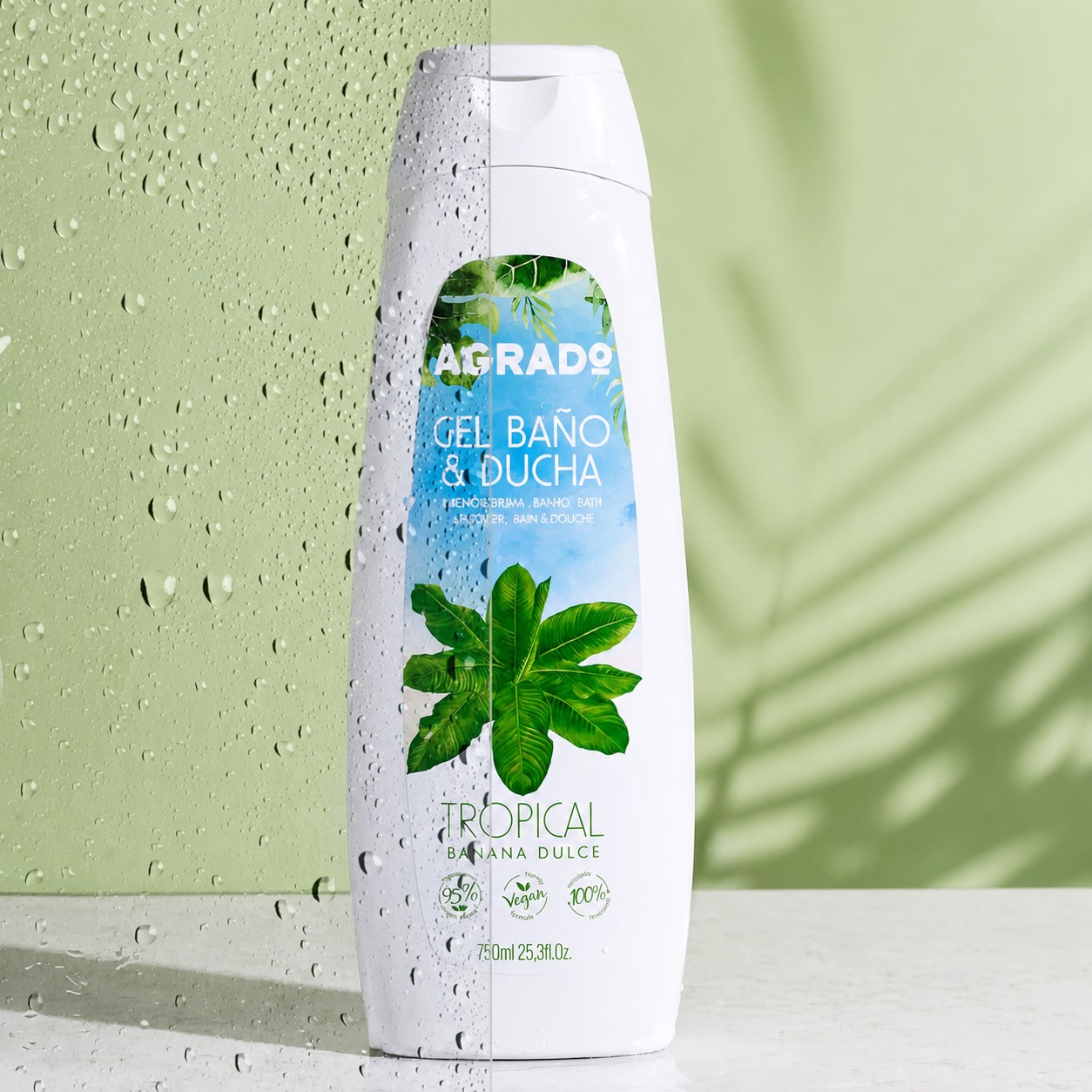 ژل دوش(شامپو بدن) گرمسیری و موز 750 میلی لیتری AGRADO