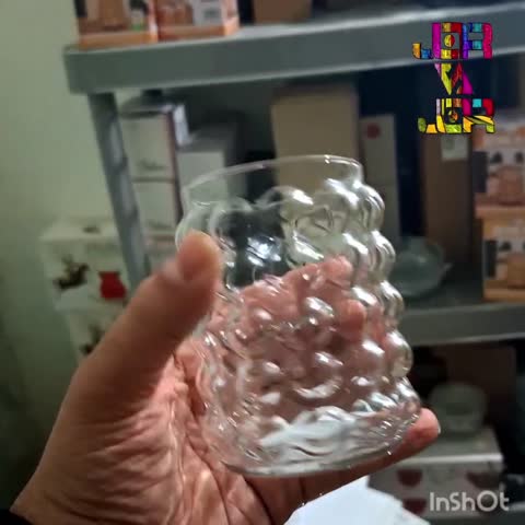 لیوان حبابی مدل پاریس جنس بلور شفاف یک عددی