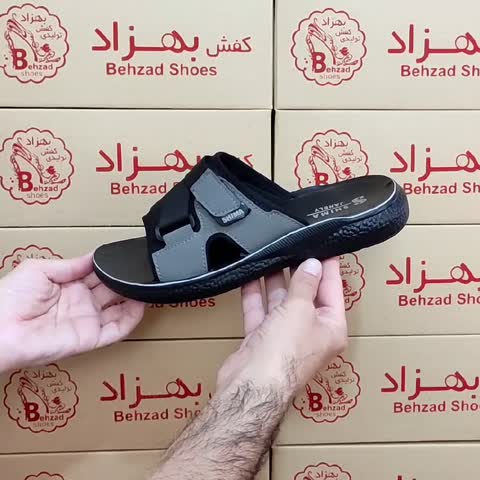 دمپایی تابستانی مردانه پسرانه رنگ مشکی طوسی سایز 40 تا 45 زیره پیو تزریق لژ 3 سانتی رویه راشل و چرم صنعتی سبک و راحت 