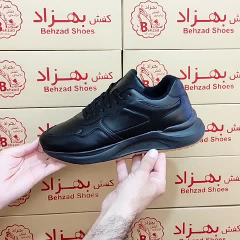کتونی BSK ست زنانه مردانه بزرگ پا سایز 37 تا 47 زیره پیو رنگ مشکی لژ چهار و نیم سانتی کفی طبی کف دوخت رویه چرم صنعتی