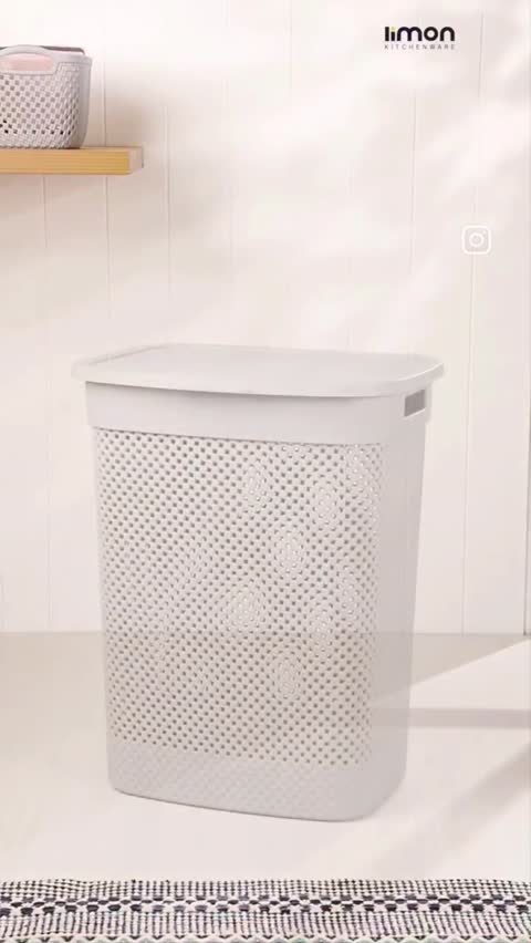 سبد رخت دربدار بلند طرح بافت لیمون