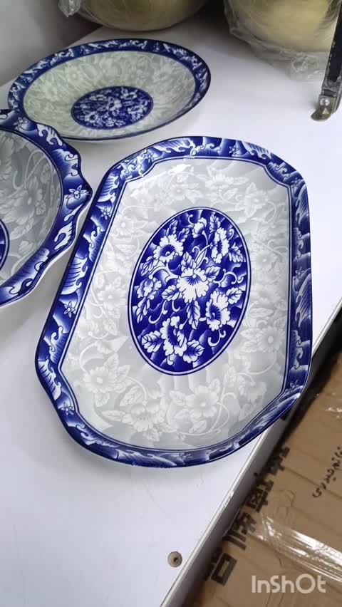 کاسه چینی بزرگ قطر 30 سانتی متر طرح آبی و سفید سنتی (مناسب میوه خوری، سالاد و پذیرایی)