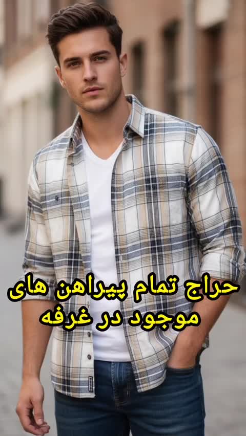 پیراهن کنفی مردانه راه راه آستین کوتاه قواره آزاد خنک تابستانی