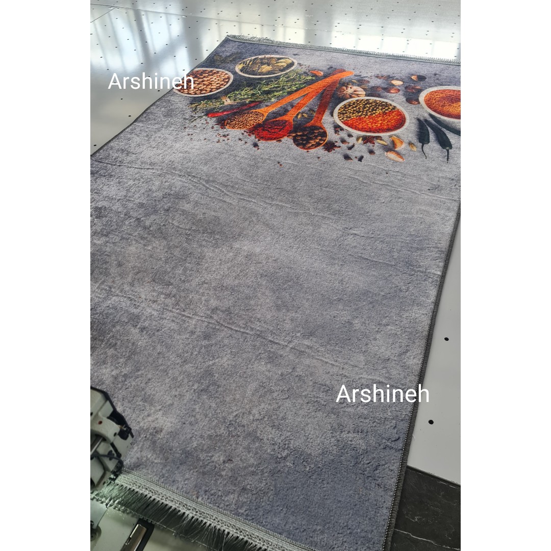 فرش آشپزخانه طوسی مخمل ترک استپ دارK118 (پس کرایه)