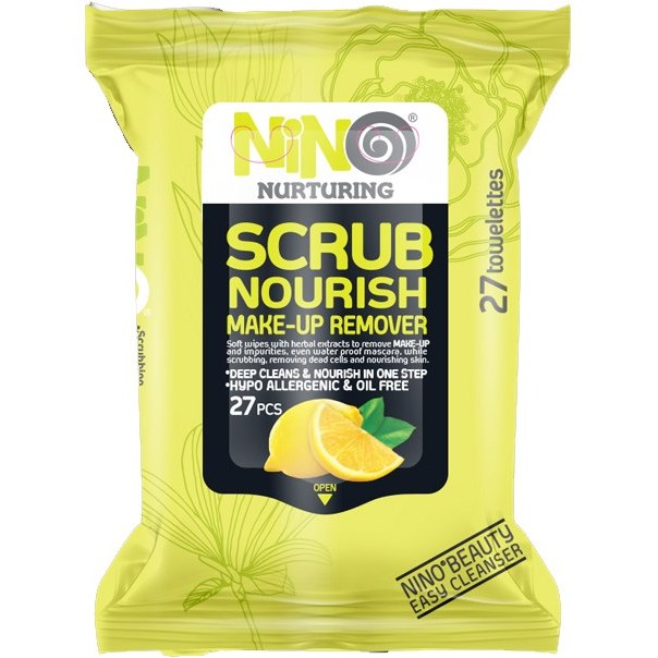 دستمال مرطوب آرایش پاک کن نینو مدل Lemon بسته 27 عددی