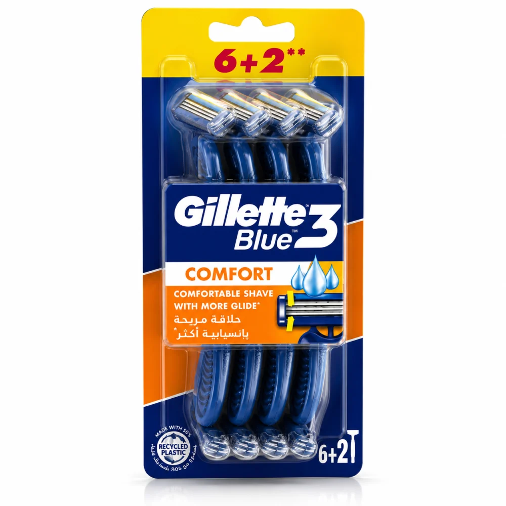 خودتراش مردانه ژیلت Gillette Blue 3 Comfort بسته 8 عددی