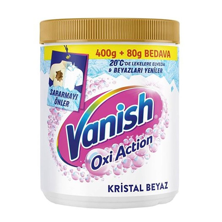 پودر لکه بر لباس ونیش Vanish مناسب لباس های سفید حجم 480 گرمی
