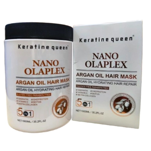 ماسک مو بدون سولفات کراتین کوئین 5 در 1 keratin queen حاوی روغن آرگان حجم 1000 میل