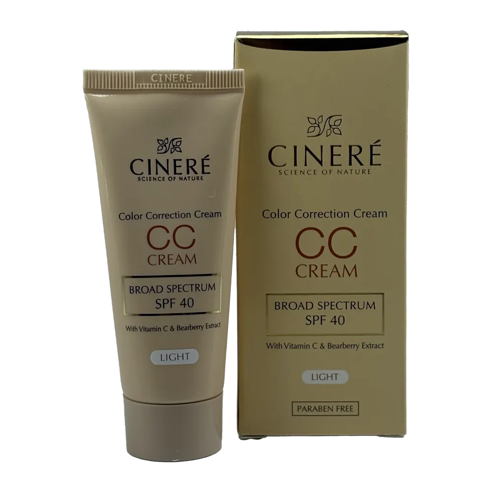 سی سی کرم (CC Cream) سینره مدل Light | پوششدهنده، روشنکننده و محافظتکننده با SPF40 | حجم 40 میلیلیتر