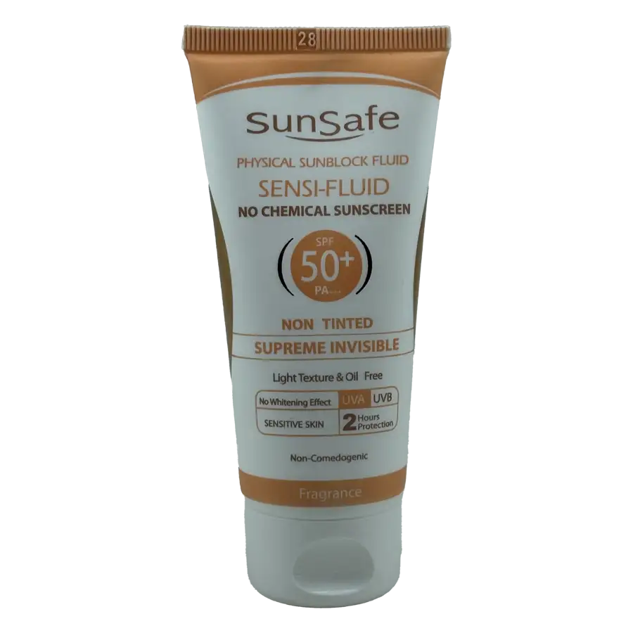 فلوئید ضد آفتاب فیزیکال بیرنگ سان سیف SPF50 فاقد جاذبهای شیمیایی مناسب پوست حساس