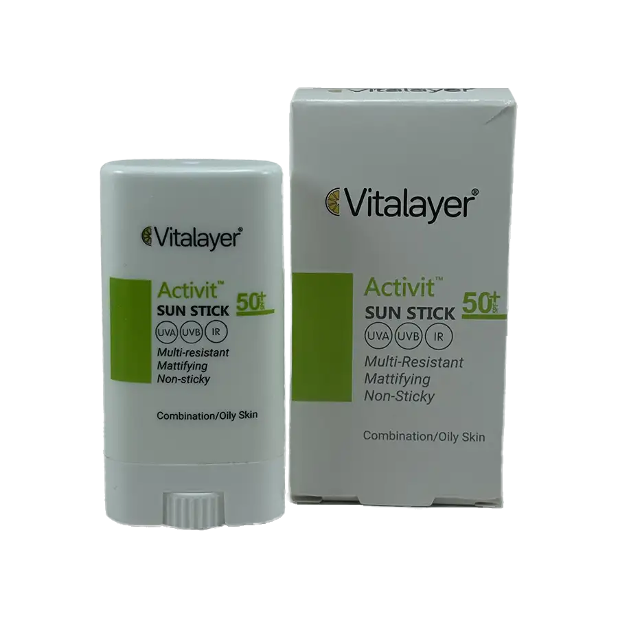 ضد آفتاب استیکی اکتیویت ویتالیر SPF50 – کنترل چربی، ماتکننده و ضدجوش – 15 گرم