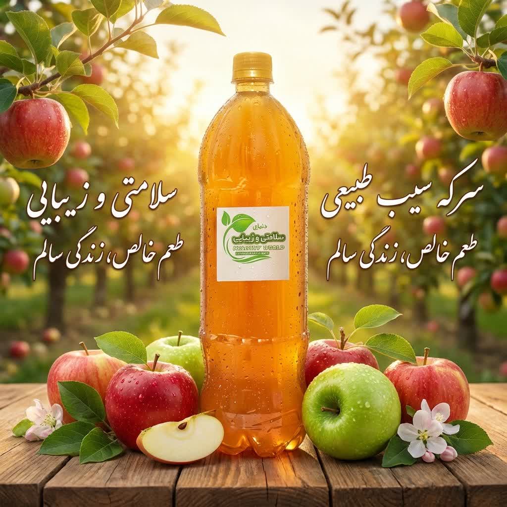 سرکه سیب طبیعی 1.5 لیتر