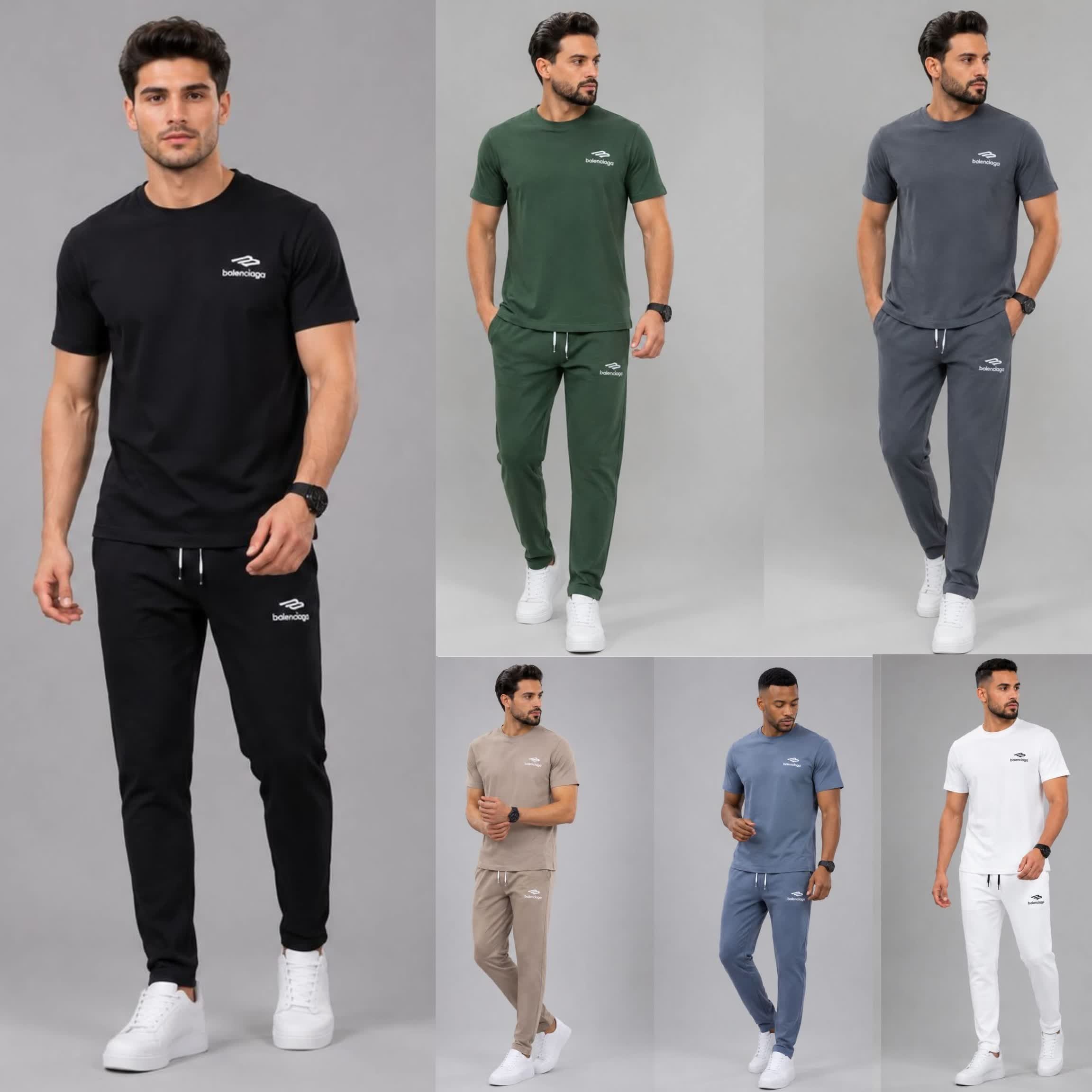 لباس مردانه راحتی و شیک شیک یقه گرد ست بالنسیاگا اشکی مدل samen vaziri001