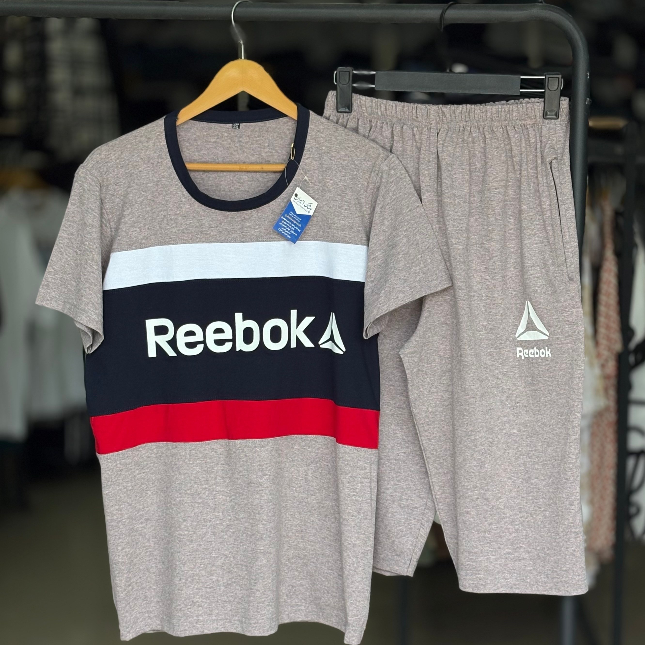 ست لباس راحتی مردانه، تیشرت شلوارک مردانه reebok001