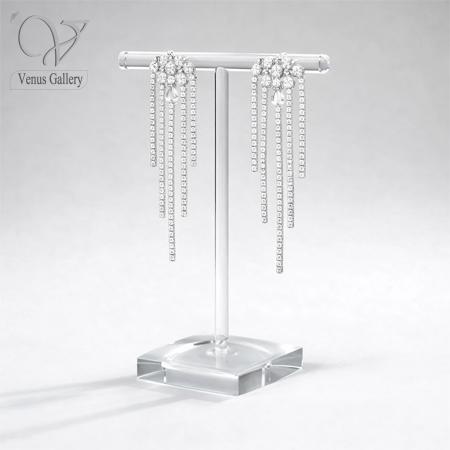 گوشواره نقره دخترانه مدل آبشاری پر نگین کد 5840