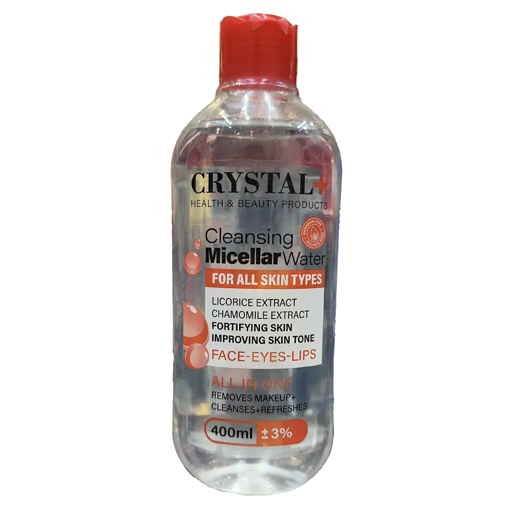 محلول پاک کننده آرایش کریستال مدل Cleansing Micellar Water حجم 400 میلی لیتر