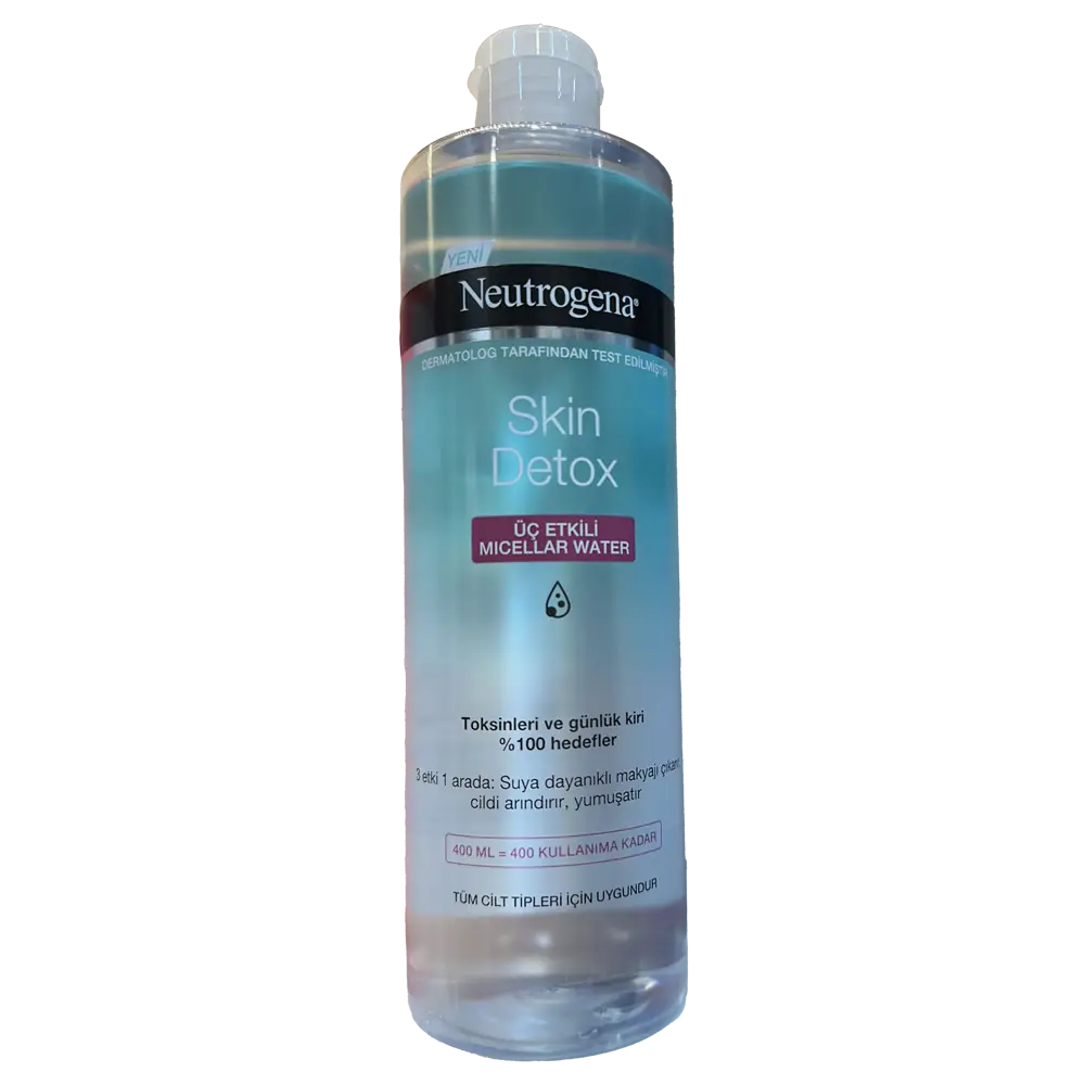 میسلار واتر سه کاره نوتروژینا مدل Skin Detox مناسب پوست چرب حجم 400 میلی لیتر