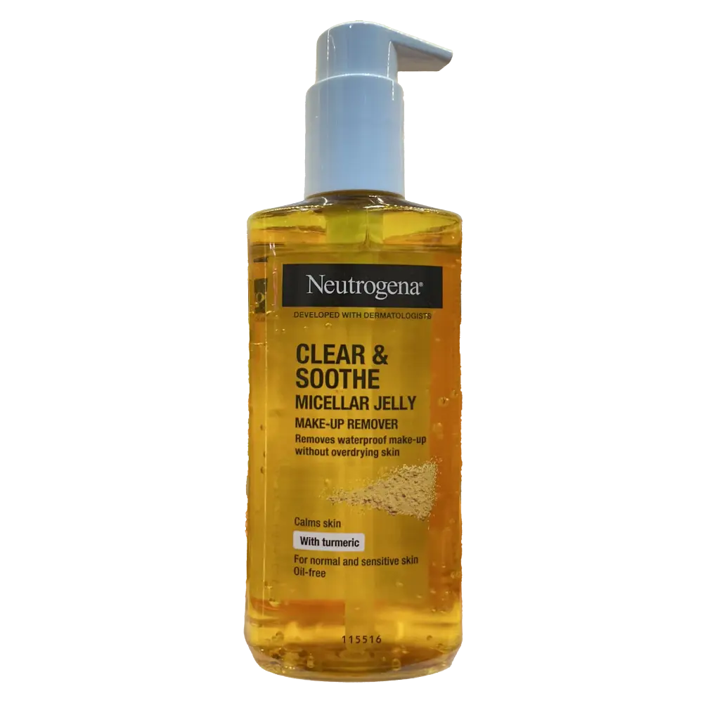 ژل میسلار پاک کننده صورت نوتروژینا مدل Soothing Clear عصاره زردچوبه حجم 200 میلی لیتر
