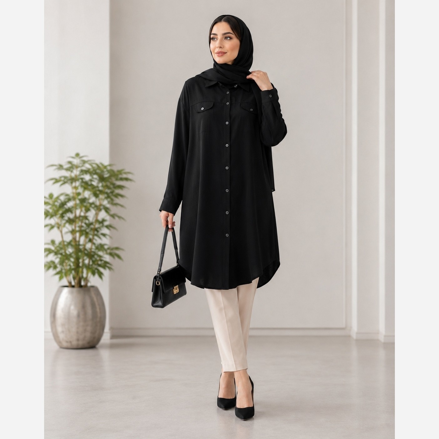 مانتومشکی ابروباد جدید ، مانتو ابرو بادی خنک شیک زنانه مدل maral003 samen