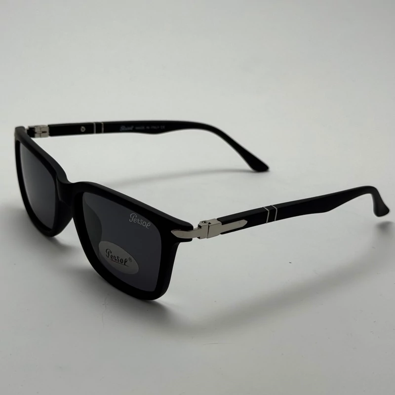 عینک آفتابی پلاریزه پرسول PERSOL مستطیلی لولا فنری کد P 8016 - عینک رانندگی - سایز متوسط