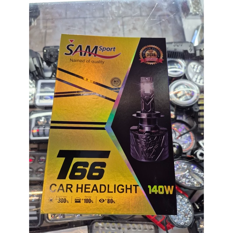 لامپ هدلایت خودرو سام مدل T-66 پایه H4 بسته 2 عددی