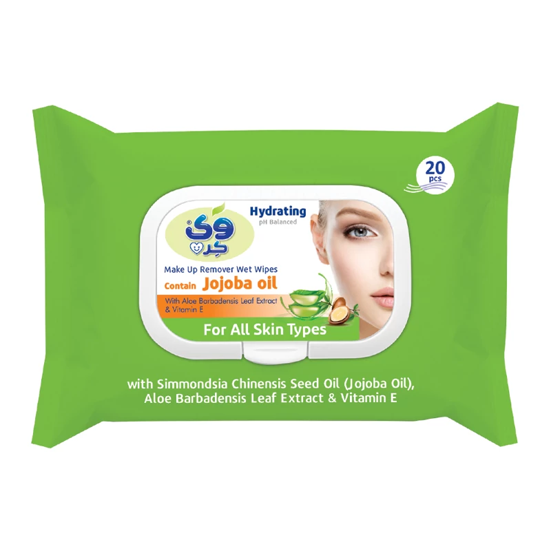 دستمال مرطوب وی کر مدل Aloe Vera -Jojoba بسته 20 عددی