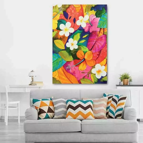 تابلو بوم چاپی لاویا طرح برگ و گل کد ART-1269