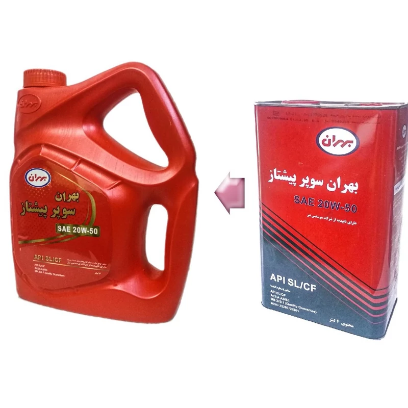 روغن موتور بهران سوپر پیشتاز SL 10w40 حجم 4 لیتر