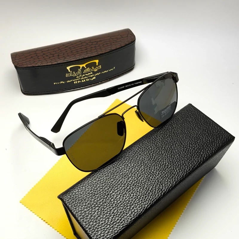 عینک آفتابی مردانه باس Hugo boss مدل 2430601 پلاریزه آلمینیوم + پک هدیه لوازم جانبی