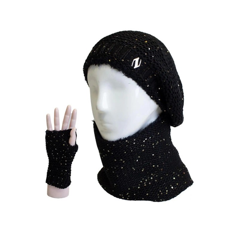 ست کلاه و شال گردن و دستکش بافتنی زنانه مدل MDSS-CH5286