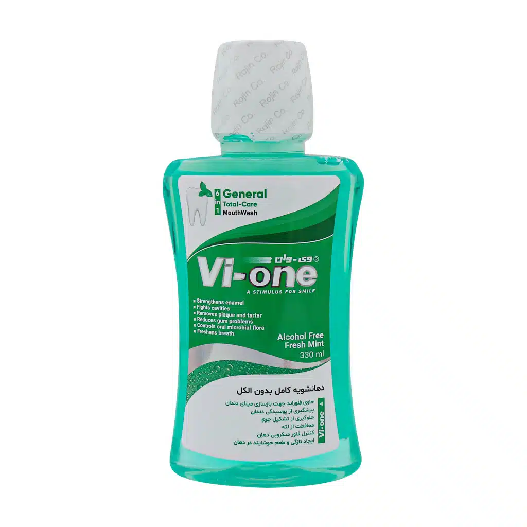 دهانشویه جنرال 1×6 وی وان حاوی عصاره نعناع تازه 330 میلی لیتری