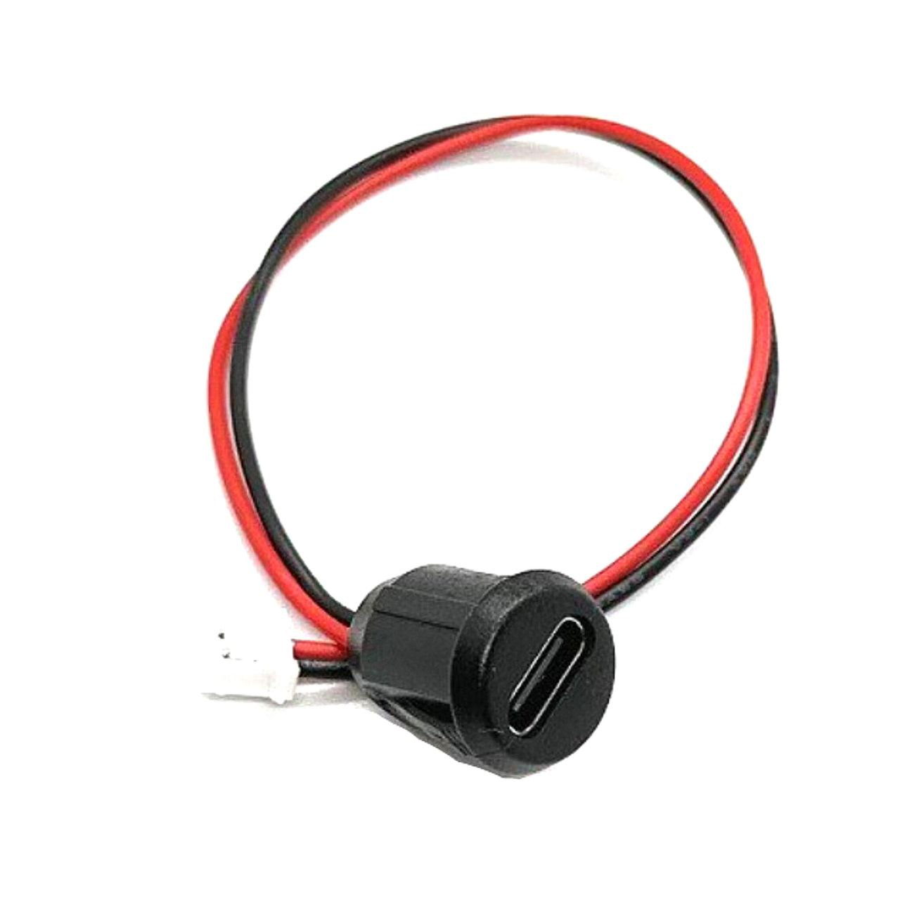کانکتور مادگی Type-c پنلی 2 پین سیم دار فشاری