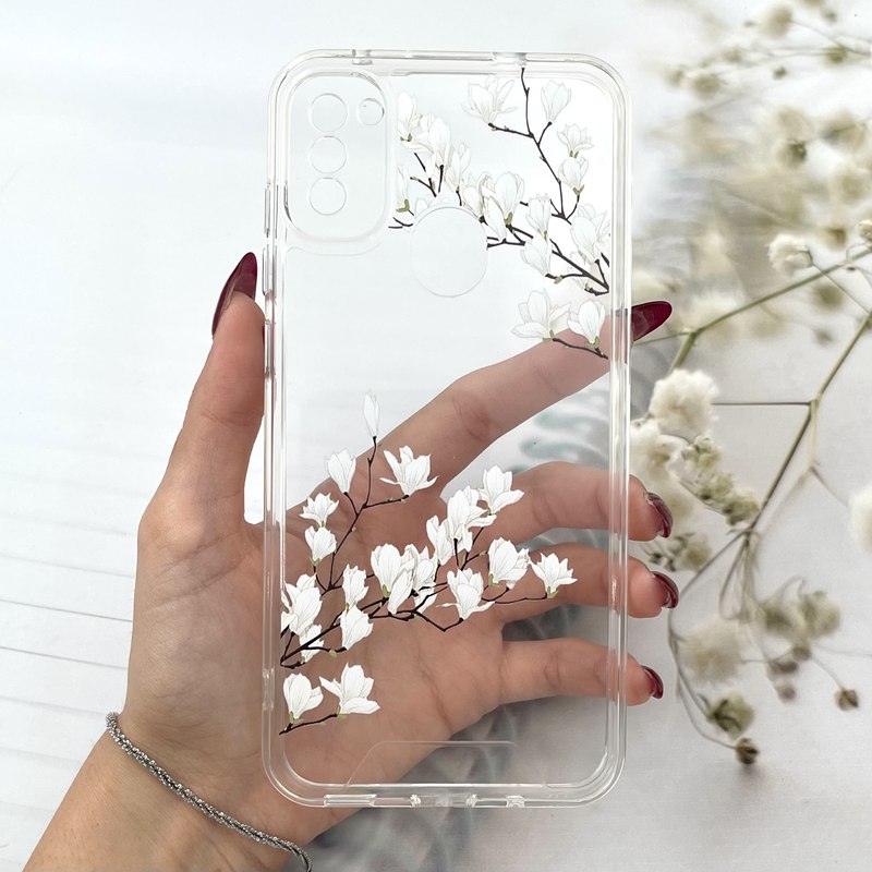 قاب گوشی Galaxy A11 / Galaxy M11 سامسونگ Spring Case شفاف طرح گل Flower فانتزی محافظ لنز دار برجسته کد 161681