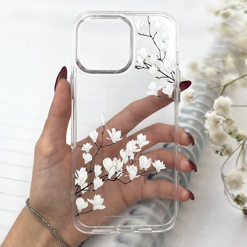 قاب گوشی iPhone 16 Pro Max آیفون Spring Case شفاف طرح گل Flower فانتزی محافظ لنز دار برجسته کد 906419