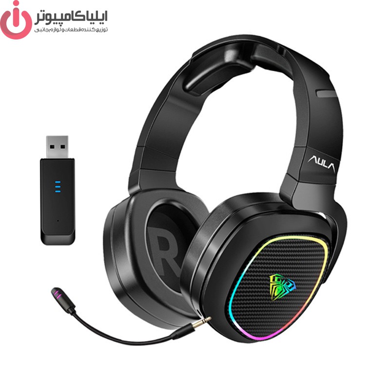 هدست شارژی مخصوص بازی آئولا مدل AULA Wind F608 3 in 1 RGB