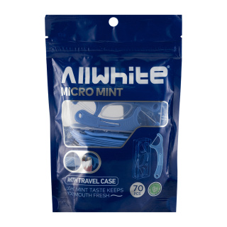 نخ دندان کمانی با اسانس نعنا بسته 70 عددی آل وایت Allwhite Micro Mint 70pcs