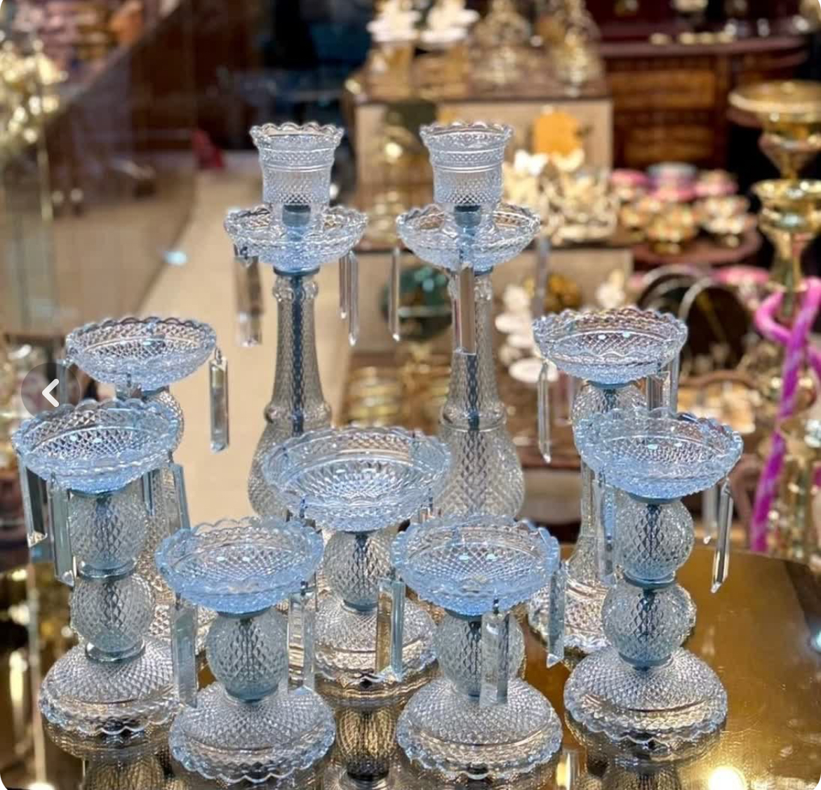 ست هفت سین و شمعدان 9 پارچه باکارات