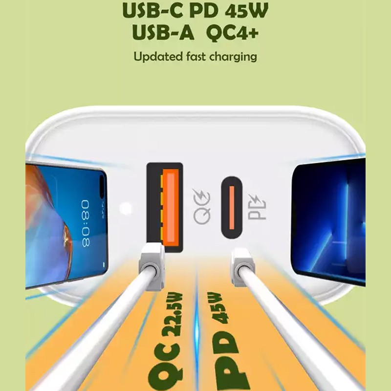 شارژر دیواری 45 وات الدینیو مدل A2526C به همراه کابل تبدیل USB-C
