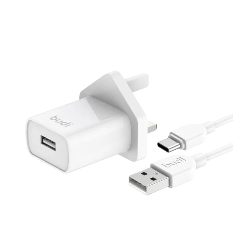 شارژر دیواری 12 وات بودی مدل AC356UTW به همراه کابل تبدیل USB-A به USB-C