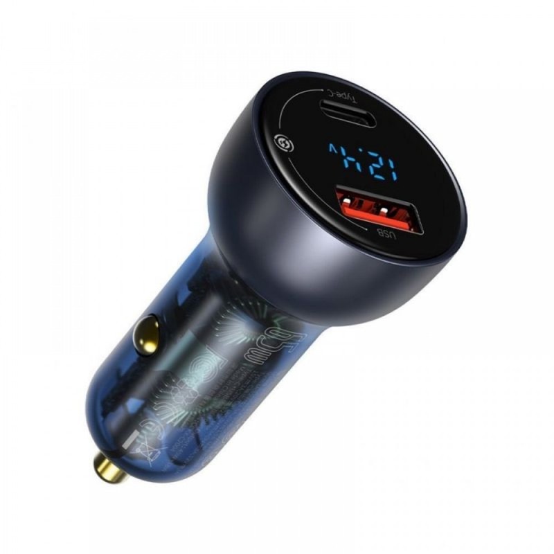 شارژر فندکی 65 وات باسئوس مدل Particular Digital Display QC PPS