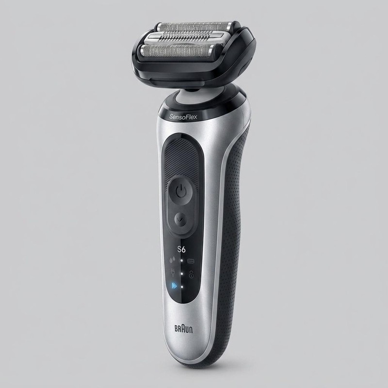 ماشین اصلاح موی صورت شارژی براون مدل series 6 62-S1000s با سر چرخان SensoFlex، فویل فوق نازک 0.058 میلی متری، فناوری ...