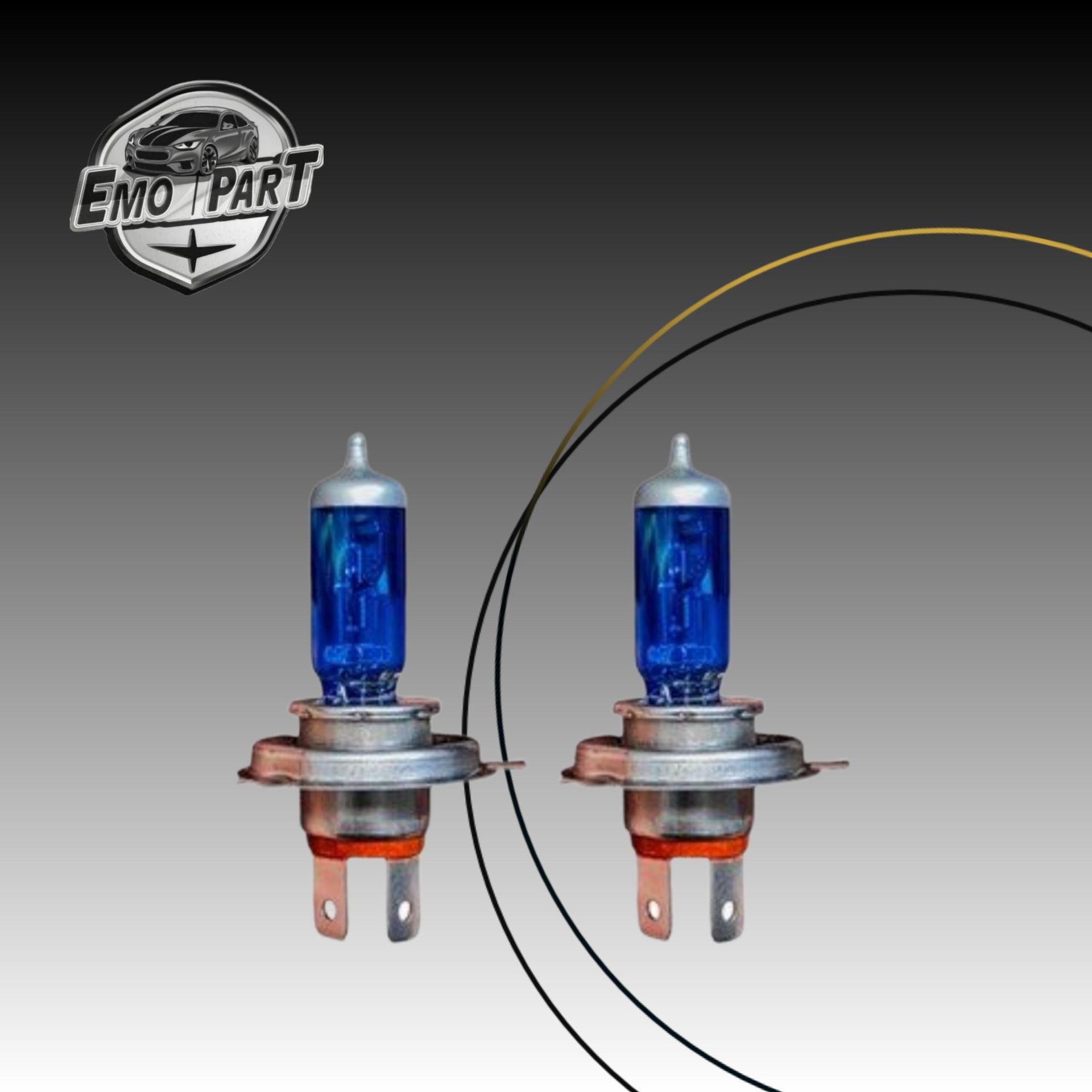 لامپ چراغ جلو 3خار (H4) یخی 100 90W برند AKE مناسب براید پراید 131 و پژو 405 بسته 2 عددی
