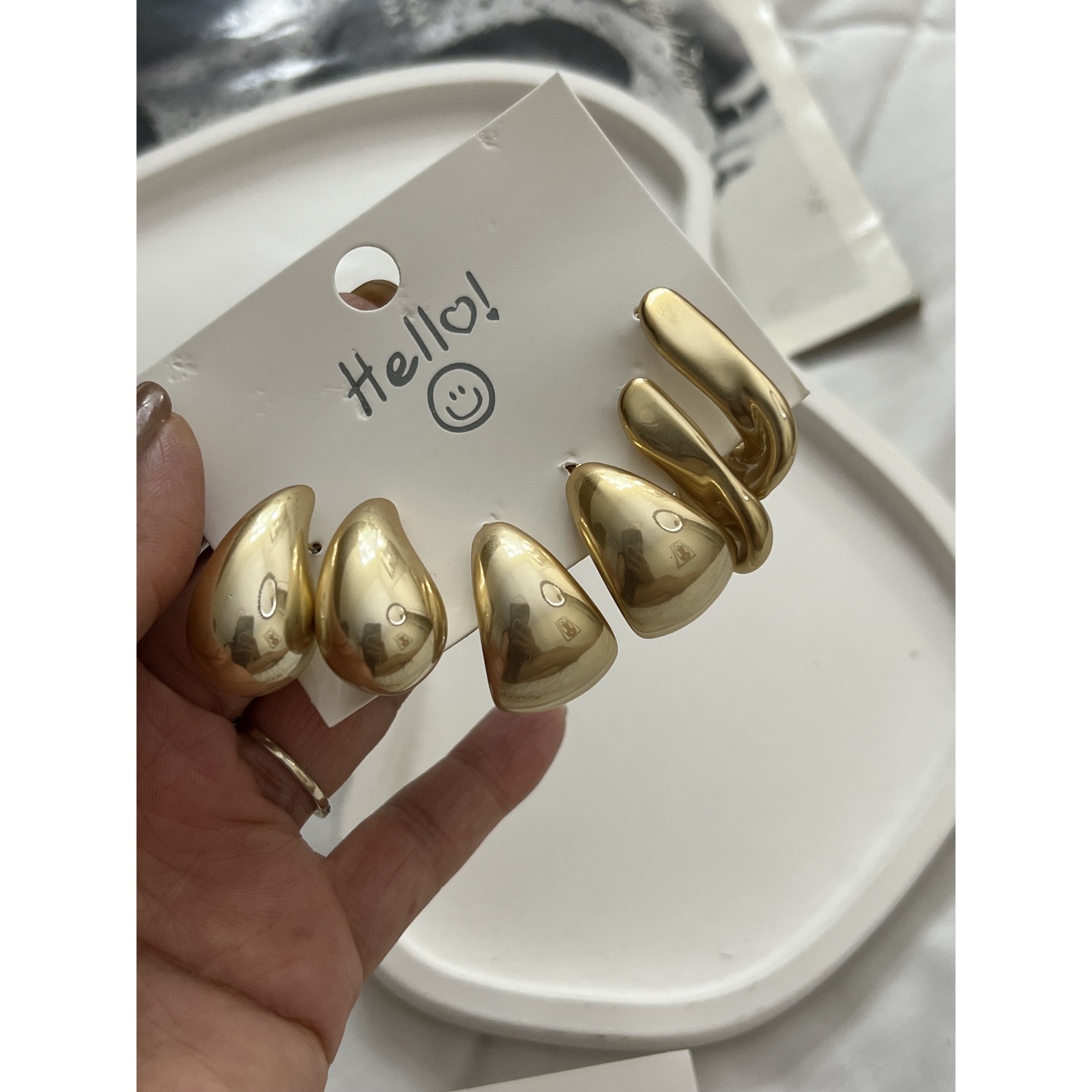 پک گوشواره 3جفتی سیلور طلایی