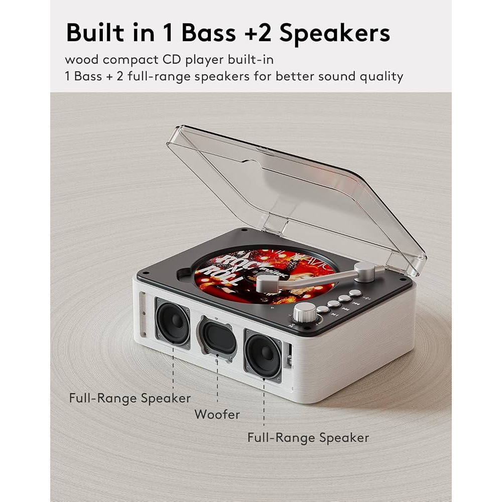 پخش کننده موسیقی نوستالژیک CARONSORT مدل Retro Bluetooth CD Player