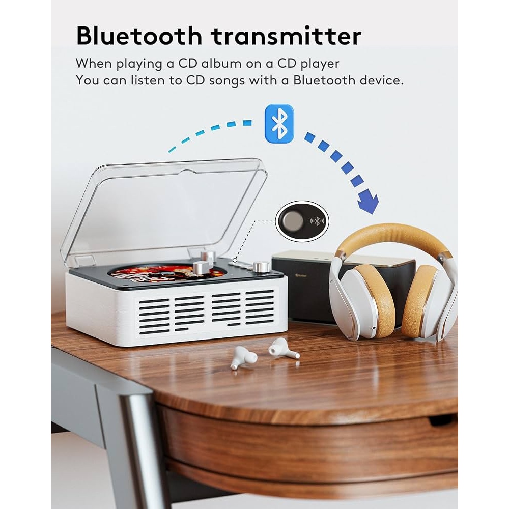 پخش کننده موسیقی نوستالژیک CARONSORT مدل Retro Bluetooth CD Player