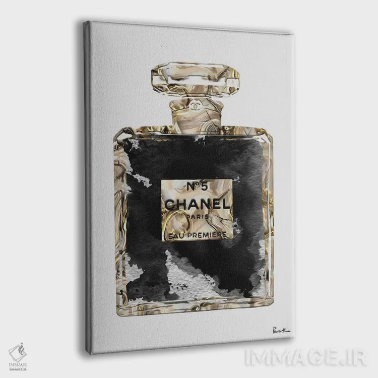 تابلو دکوراتیو هنر شیشه عطر طلایی مشکی مسی II اثر پوماکای بارون