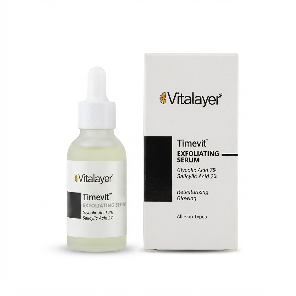 سرم لایه بردار ویتالیر مدل Timevit مناسب انواع پوست حجم 30 میلی لیتر