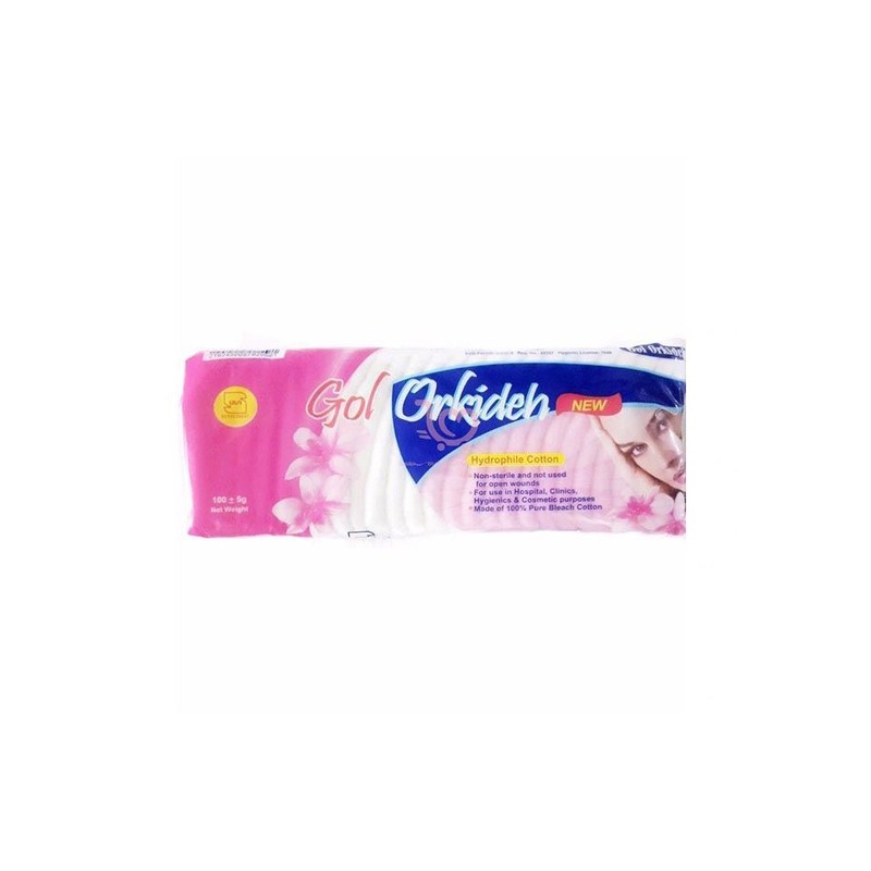 پنبه بهداشتی گل ارکیده وزن 100 گرم مجموعه 2 عددی